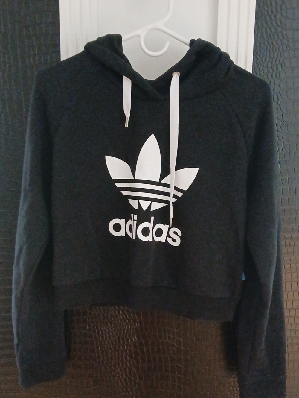 adidas Black Cropped Hoodie